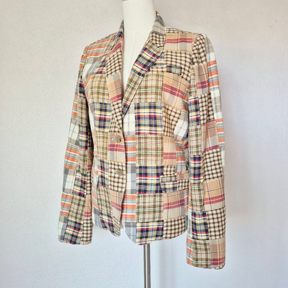 J.Crew Madras Patchwork Plaid 2 Button Schoolboy … - image 2
